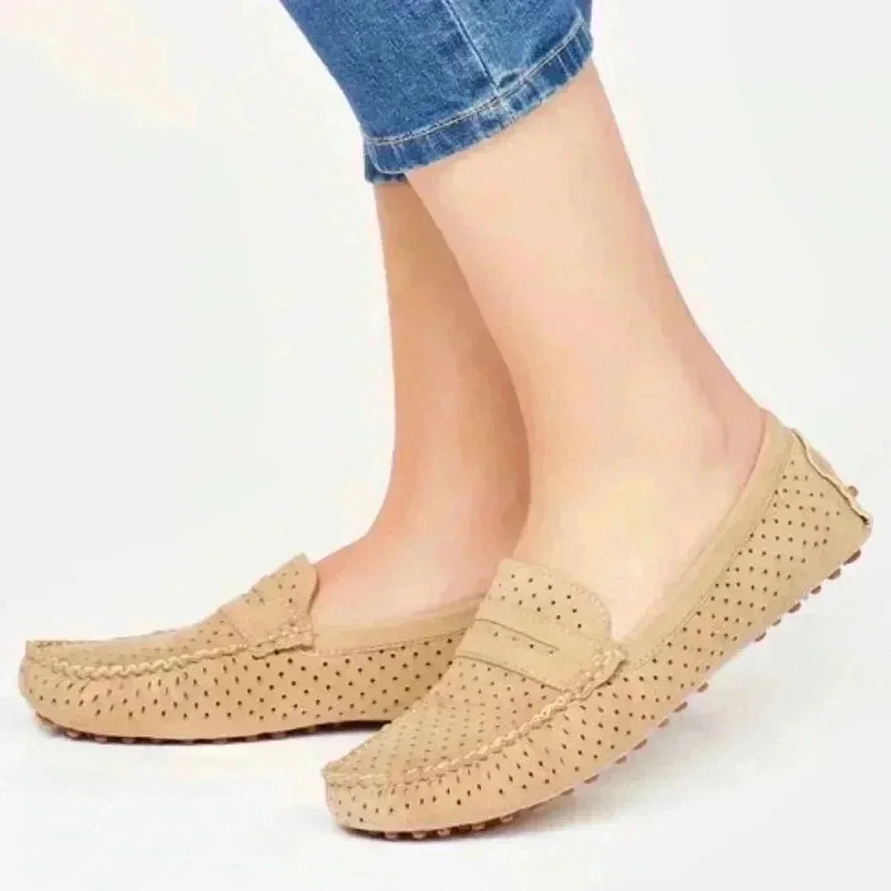 JustFab Xhulia Perforated loafer in Blue - Picture 6 of 7